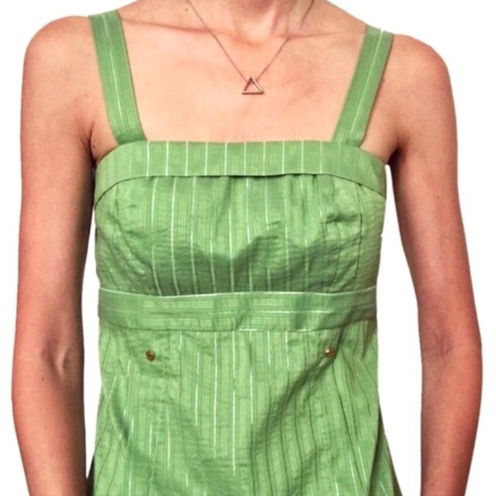 Cynthia Steffe Green Tailored Detail Tank Top Sz 2